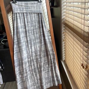 Grey tie dye maxi skirt